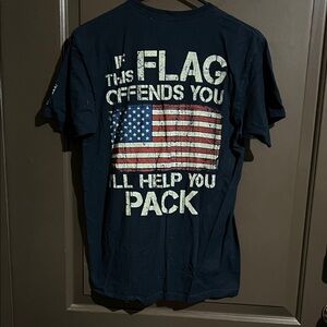 Men's Short Sleeve Graphic Tee - Navy with American Flag